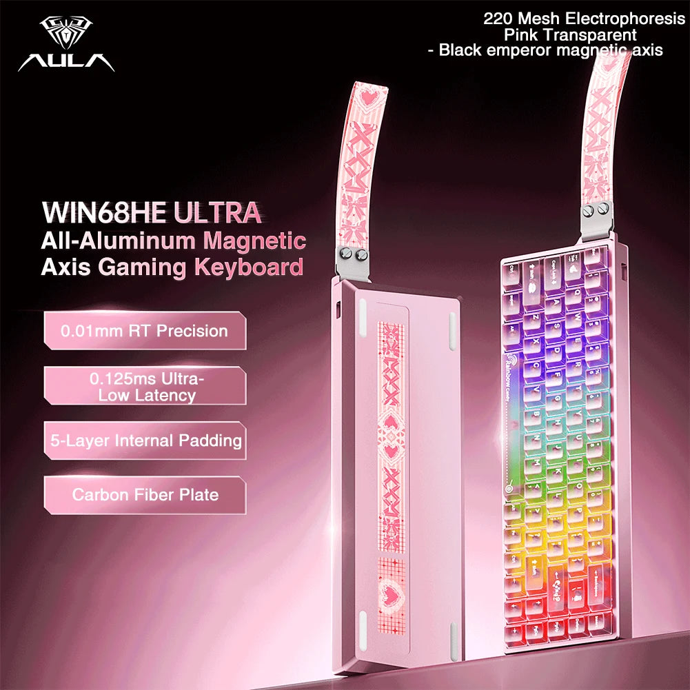 AULA WIN68HE Ultra Gaming Keyboard Full CNC Aluminum Case Rapid Trigger 8K Return Esports High-end Custom Version