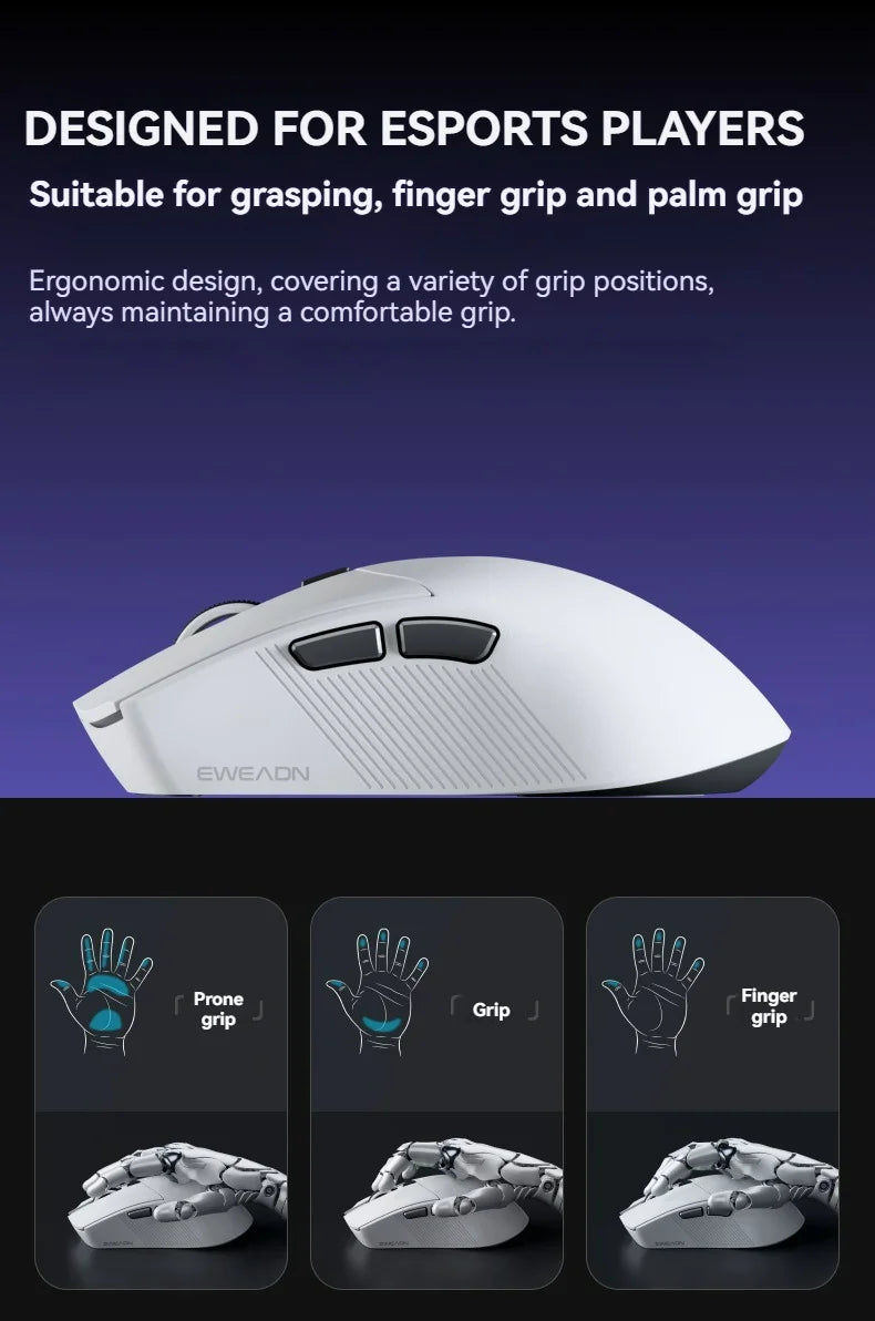 EWEADN GS01 Mouse 2.4G Wireless Lightweight 1Khz 12800DPI Six-level Adjustment 500mAh Battery office Mouse for Computer Laptop