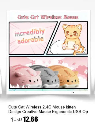 New Cute 2.4G Wireless Mouse Ergonomic Optical USB Mice Kawaii Cartoon Hamster Mouse For PC Laptop Tablet Computer Kids Gift