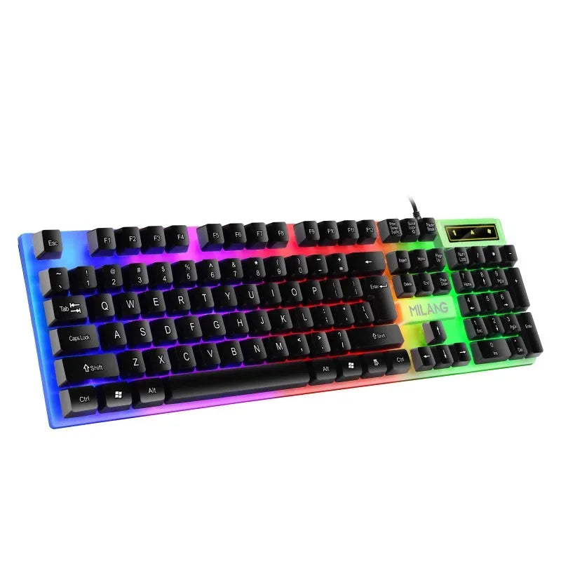 Wired Keyboard And Mouse Set USB Luminous Mechanical Keyboard Mice Set 104key Gaming Keyboard For PC Laptop Computer Game Office