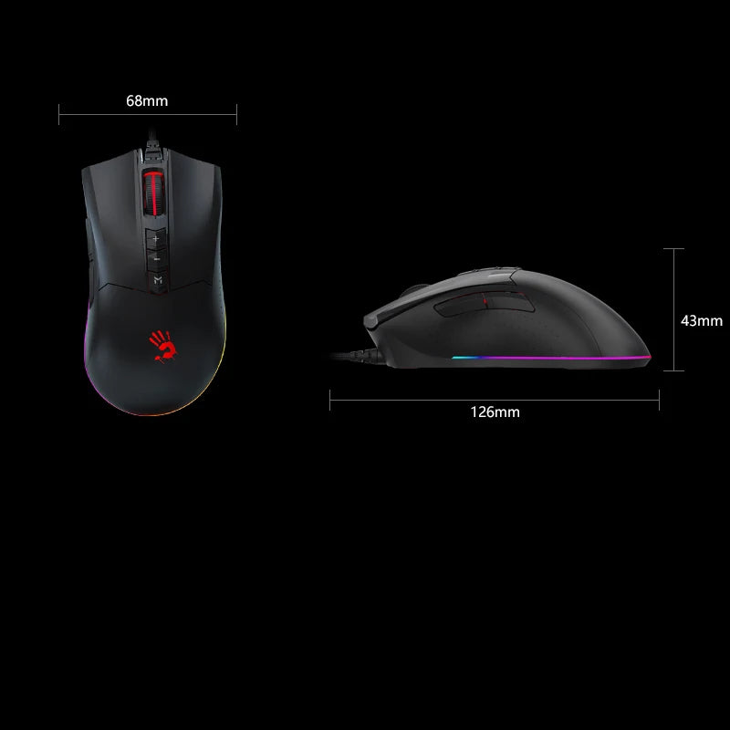 ES9 Plus Esports Gaming Mouse,15-Zone RGB Animation,8 Programmable Buttons,BC3332 Engine,Resolution: 100-10000 CPI Adjustable