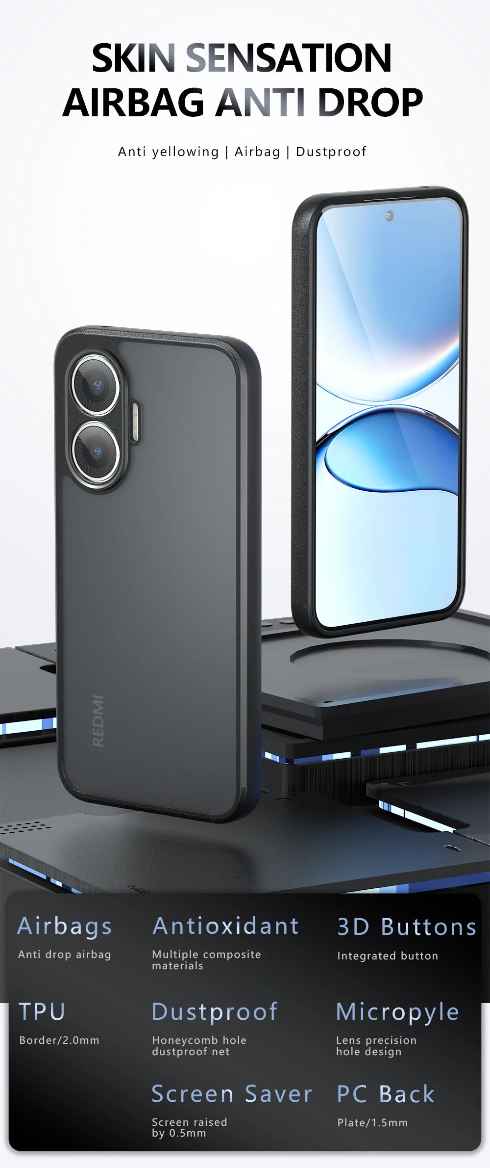 For Redmi Turbo 4 Pro case for Turbo4 Pro cover Simple black matte shell Anti-fingerprint phone case Case For Poco F7 Turbo4 Pro