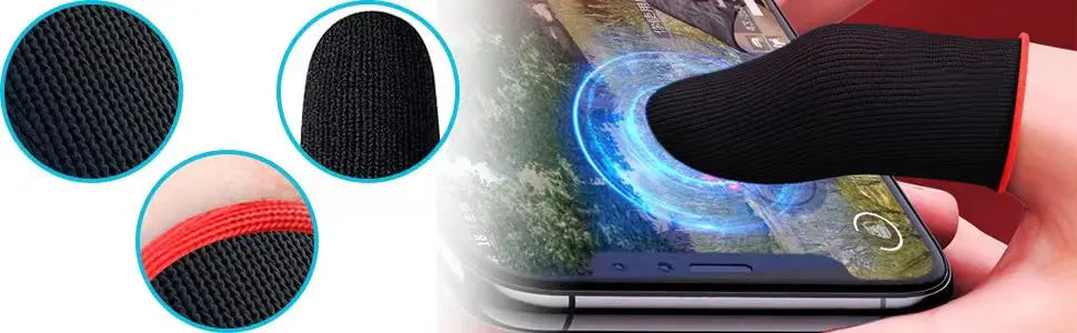 Mobile Game Controller Finger Sleeve Sets,Anti-Sweat Breathable Touchscreen Finger Sleeve for PUBG/Mobile Legends/Knives Out*10