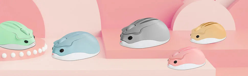 New Cute 2.4G Wireless Mouse Ergonomic Optical USB Mice Kawaii Cartoon Hamster Mouse For PC Laptop Tablet Computer Kids Gift