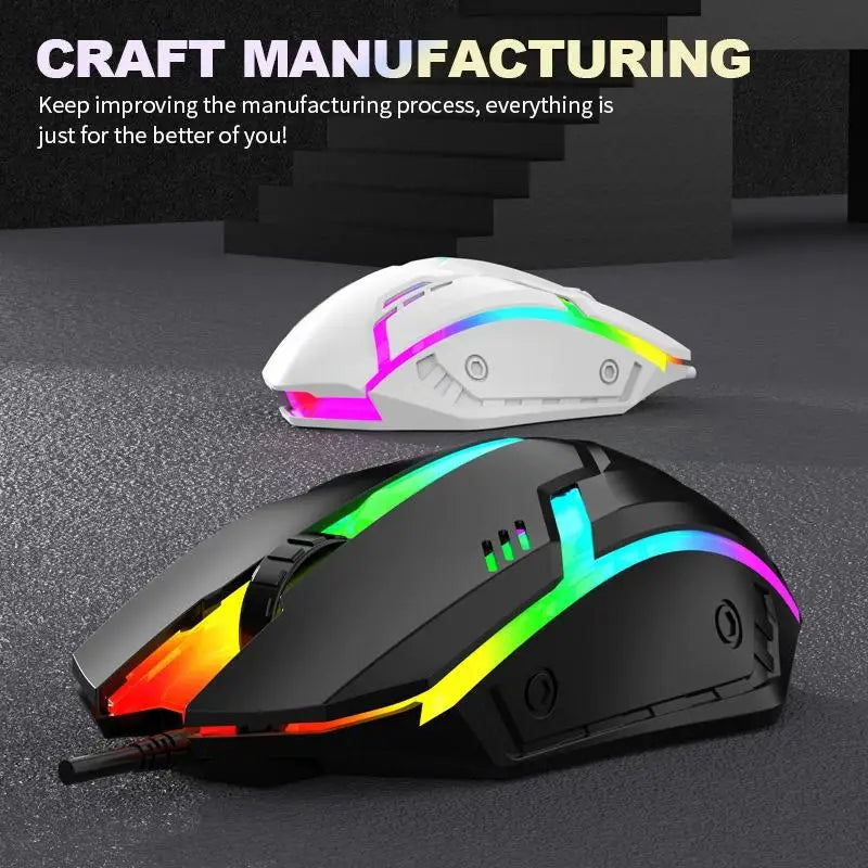 USB Wired Gaming Mouse LED Luminous Backlit Mouse 3D Ergonomic Adjustable Optical Mice for PC Gamer Computer Desktop