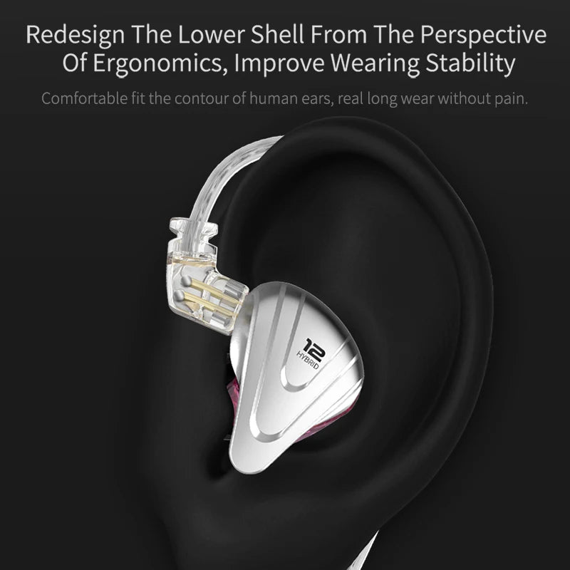 KZ ZSX Terminator Metal Headphones 5BA + 1DD Hybrid 12-driver HIFI Bass headphones In-ear monitoring and cancellation