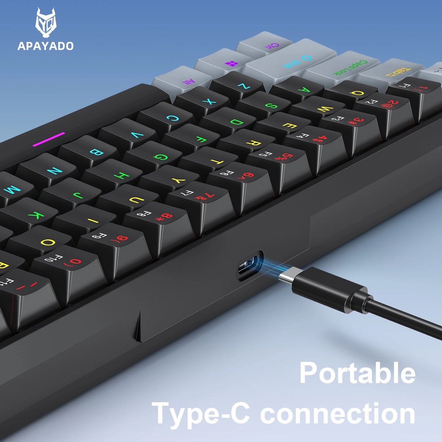 K61 60% Mechanical Keyboard Wired RGB, 61 Keys Mini Gaming Keyboard, Phantom RGB, Red/Blue Switch, Ergonomic, Portable for Gamer