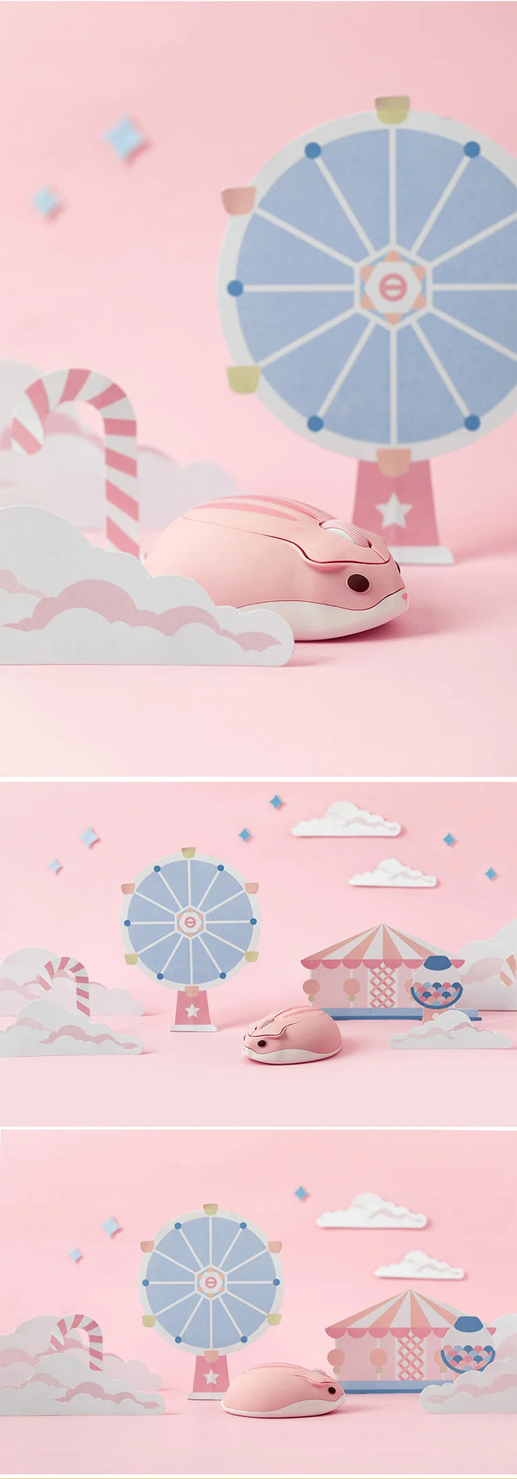 New Cute 2.4G Wireless Mouse Ergonomic Optical USB Mice Kawaii Cartoon Hamster Mouse For PC Laptop Tablet Computer Kids Gift