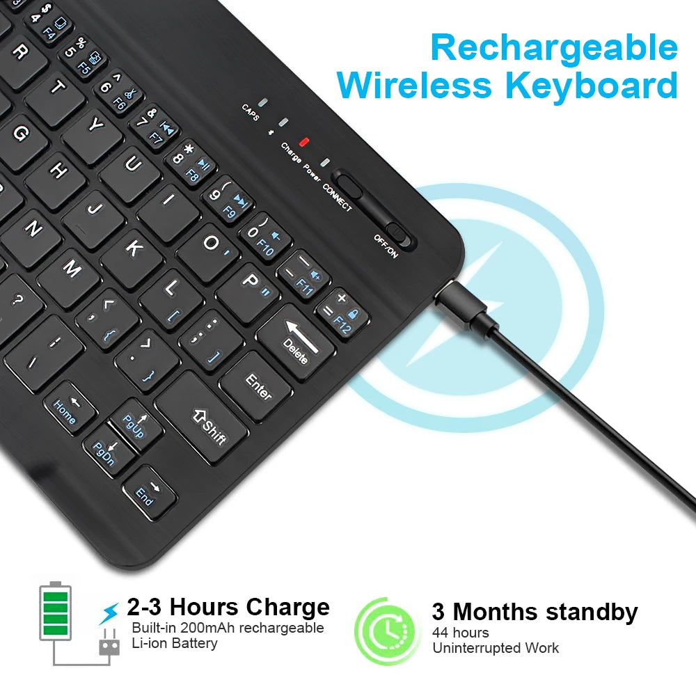 Dual-Mode Bluetooth 5.0 Keyboard 2.4G Wireless Keyboard 3-BT Rechargeable Gaming Keyboard For Laptop Tablet Android iOS Windows