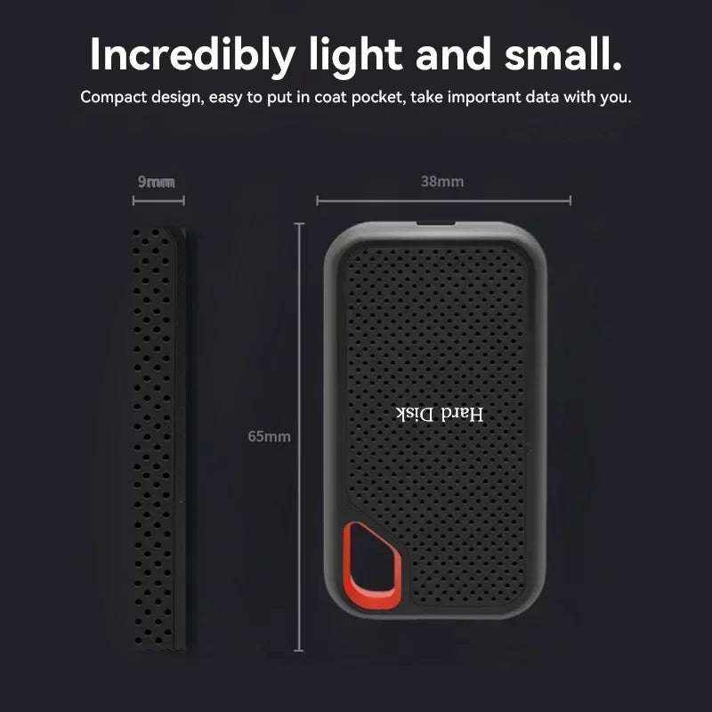 Portable SSD 2TB External Hard SSD 1TB High-speed External Solid State Drive 256TB Mass Storge Hard Disk for Laptop/PC/MAC/Phone