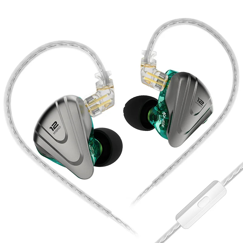 KZ ZSX Terminator Metal Headphones 5BA + 1DD Hybrid 12-driver HIFI Bass headphones In-ear monitoring and cancellation