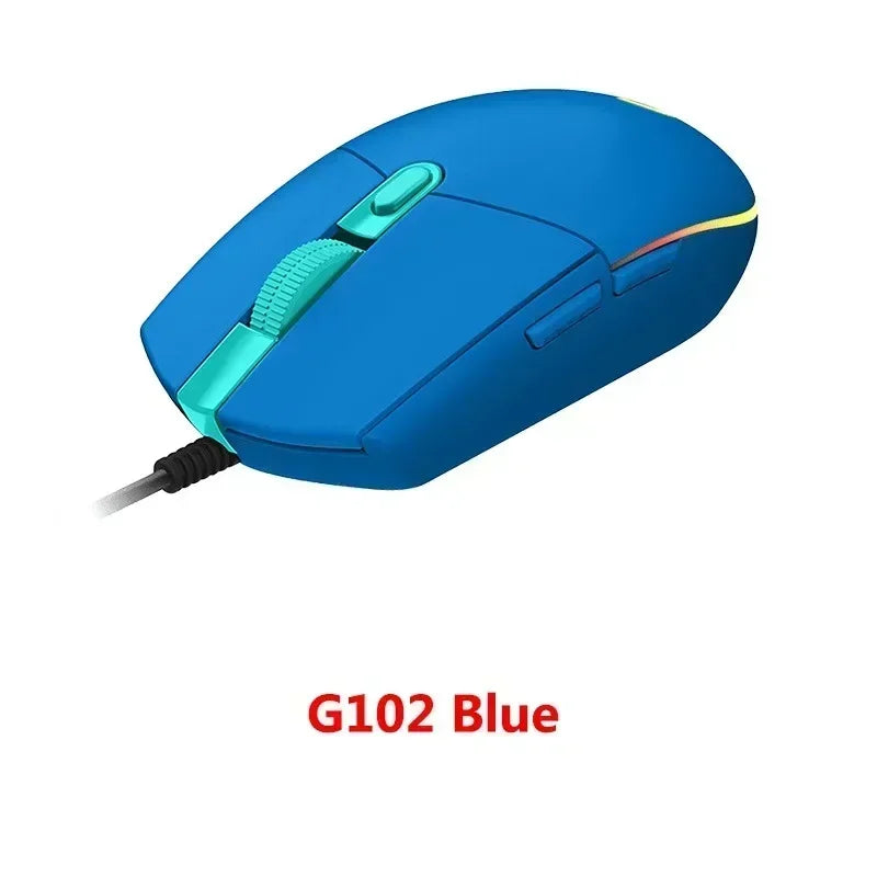 Logitech G102 Mouse Ergonomic Mouse Optical 8000DPI 16.8M Color LED Customizing 6 Buttons Wired Pc Gaming Accessories roccat