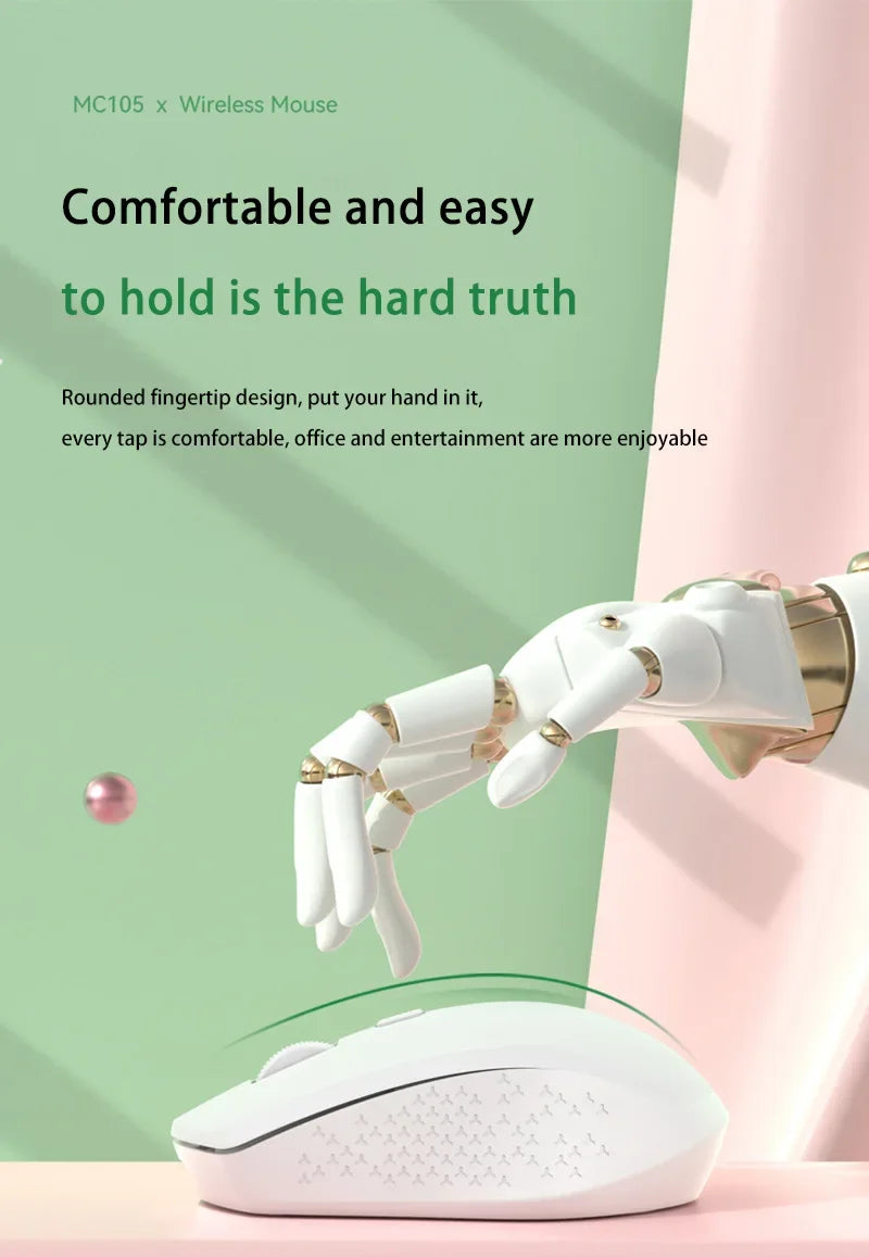 Xiaomi Wireless Mute Mouse Bluetooth 1600 Dpi 2.4Ghz Ergonomics Dual Model Type-C Rechargeable Mini Mouses For Pc Android Ios