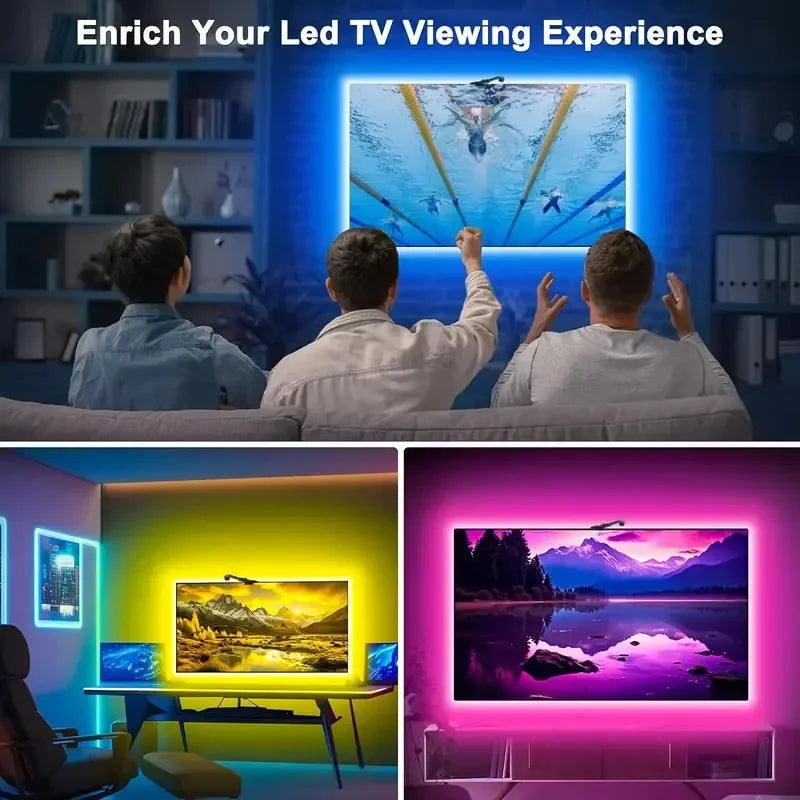 RGBIC LED TV Backlight Strip with Camera USB Powered Screen Syncs for 50-80 Inch TVs Monitors Backlight Room Ambient Lighting
