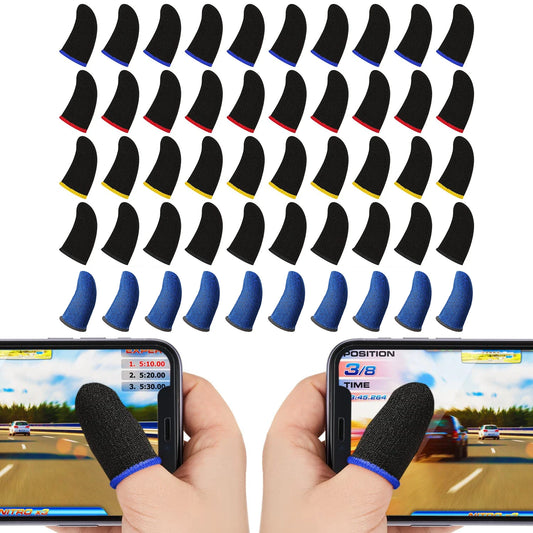 Mobile Game Controller Finger Sleeve Sets,Anti-Sweat Breathable Touchscreen Finger Sleeve for PUBG/Mobile Legends/Knives Out*10