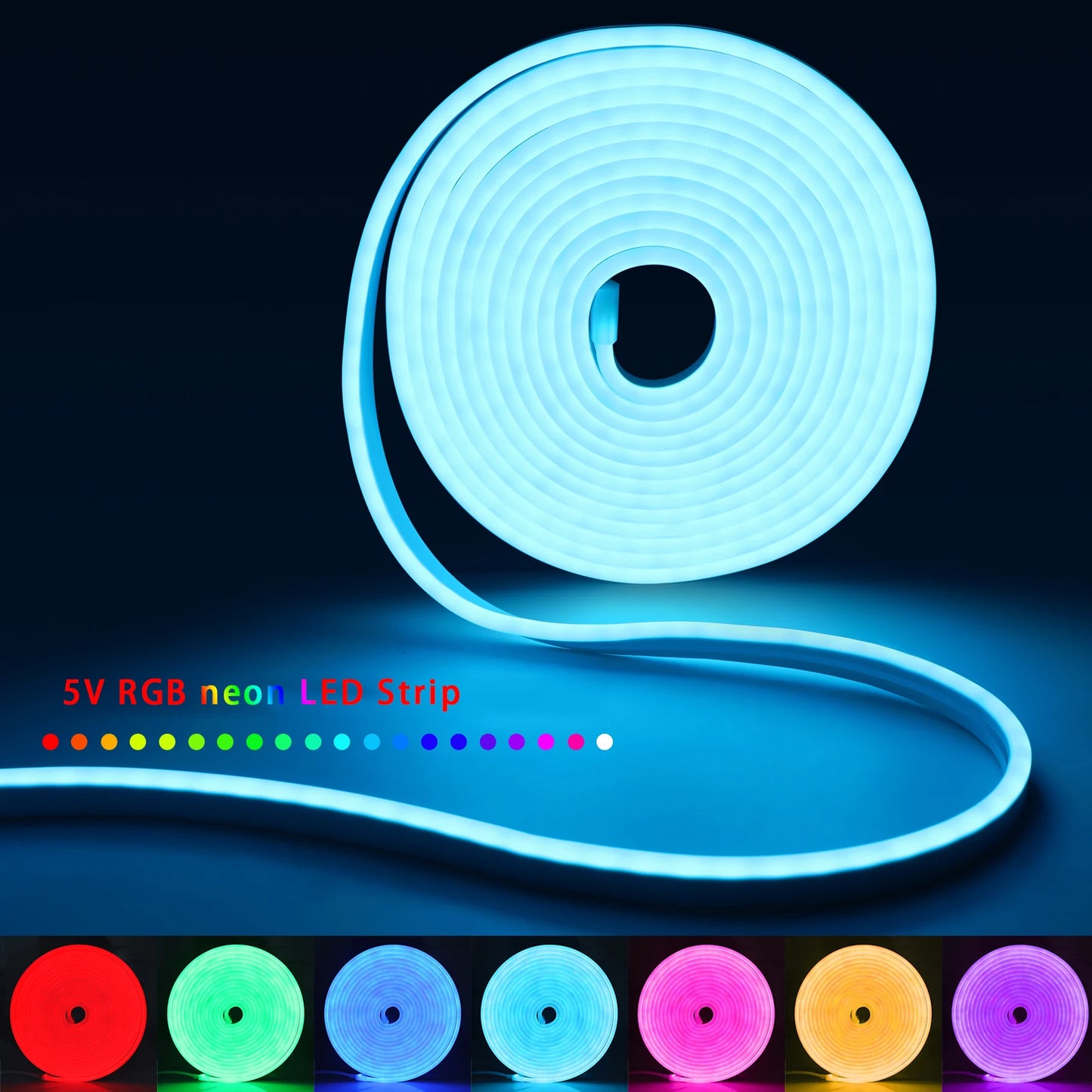 Smart RGB Neon LED Strip 1/2/3/5m Waterproof USB Neon Strip Tuya APP Remote Flexible Ribbon for DIY Neon Deocoration Lighting