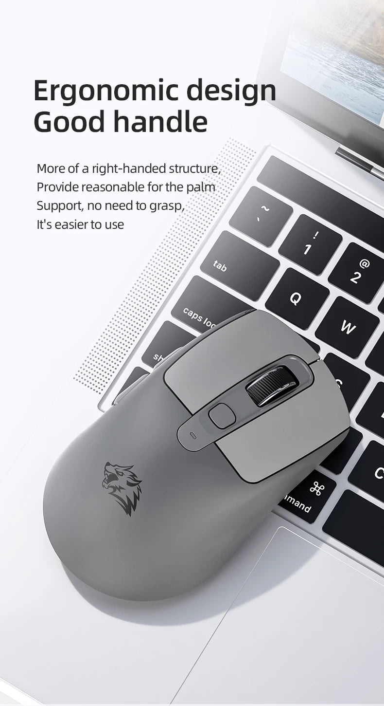 A3 Wireless Mouse Silent ABS Pink Skin Not Fade FREEWOLF Bluetooth Dual Mode Power Linght,5-Speed DPI,PAW3212 Chip Silent Design
