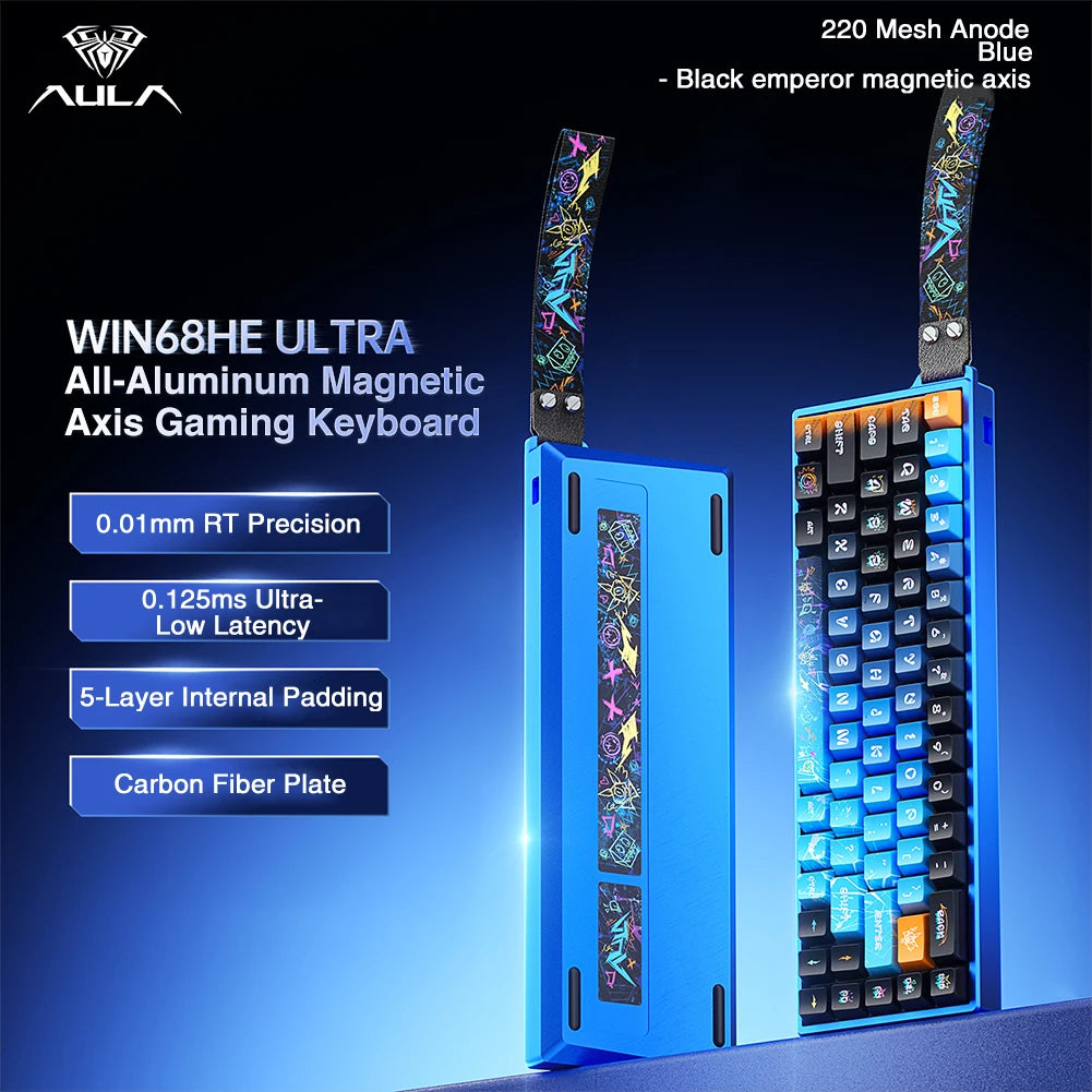 AULA WIN68HE Ultra Gaming Keyboard Full CNC Aluminum Case Rapid Trigger 8K Return Esports High-end Custom Version