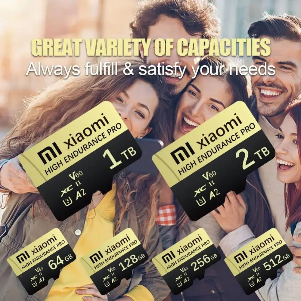 Original Mijia Xiaomi SD Card Class 10 Micro TF Flash Card 1TB 2TB Red & Black Memory Card 128 256GB for Mobile Phone PC Speaker