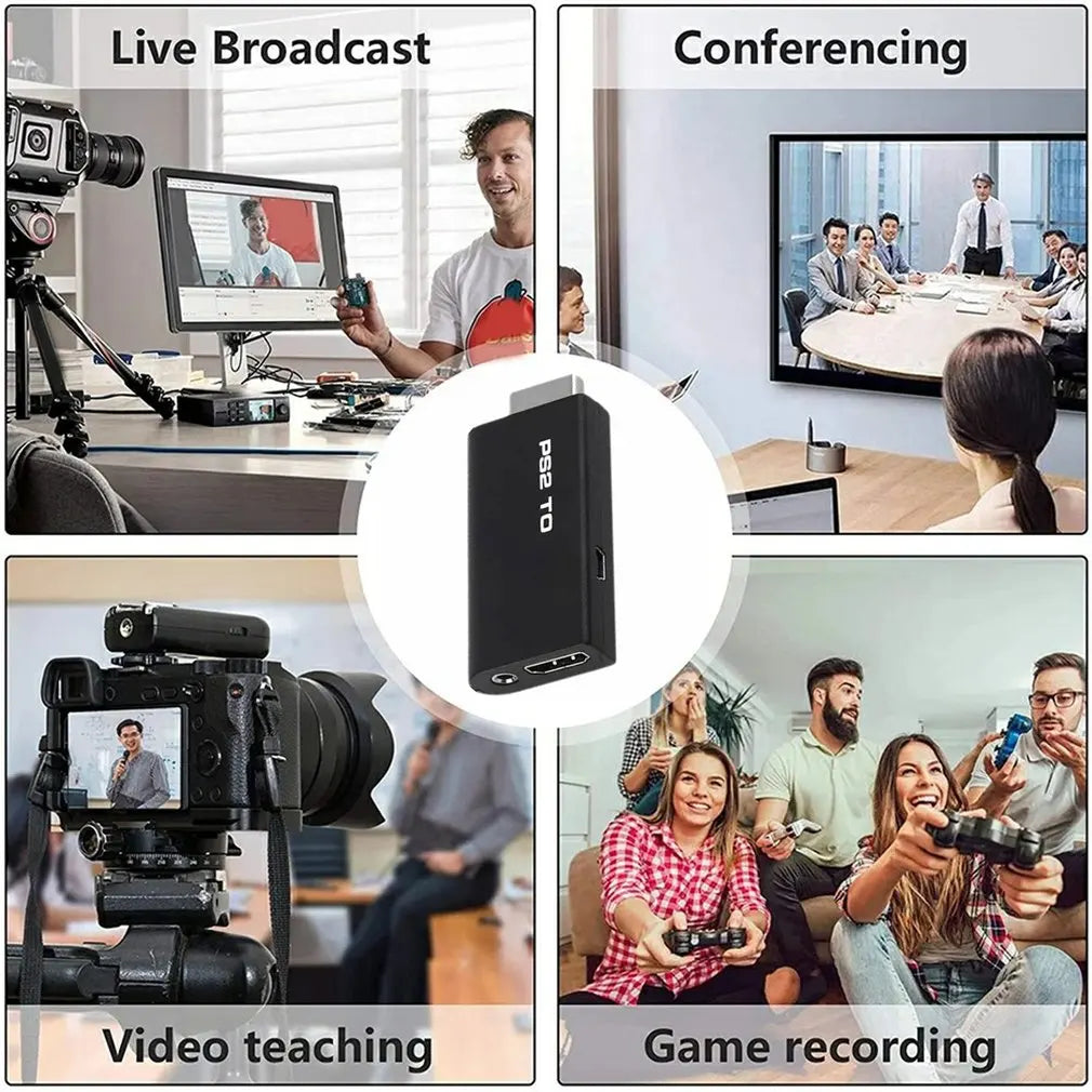 PS2 to HDMI-compatiblel Converter Sturdy Stable PS2 To HDMI-compatible Adapter With Audio And Video Adapter Dropshipping