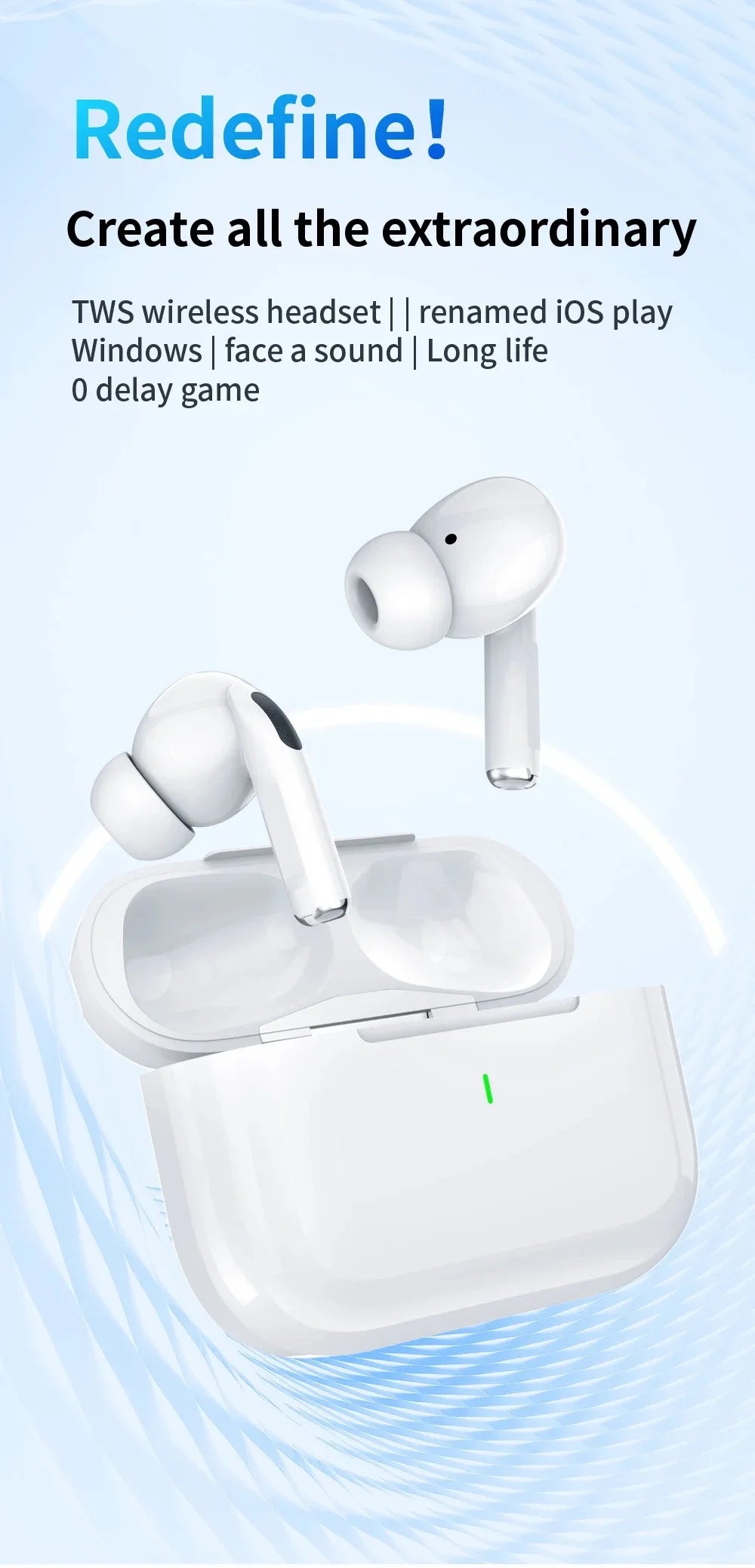 Original AIR ANC Bluetooth Earphones TWS Noise Reduction Wireless Earbuds Long battery life Pod Spatial Audio PRO With Mic