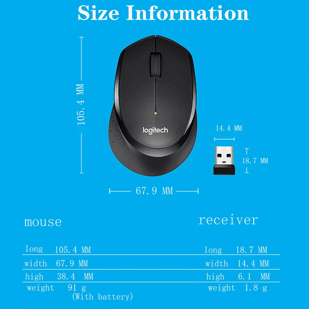 Logitech M330 2.4G Computer Wireless Mouse wi/ USB Receiver Gaming Mouse 1000 DPI Gaming Mice for PC Laptop Silent Mouse 2-10pcs