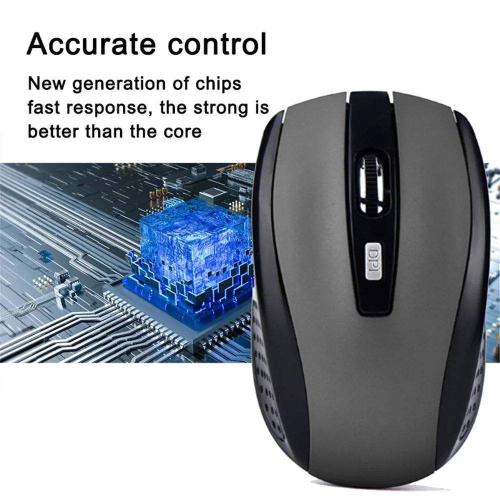 2.4G USB 1600DPI Optical Wireless Mouse 6D for Computer Laptop Gaming Mice Ergonomically-designed Wireless Mouse