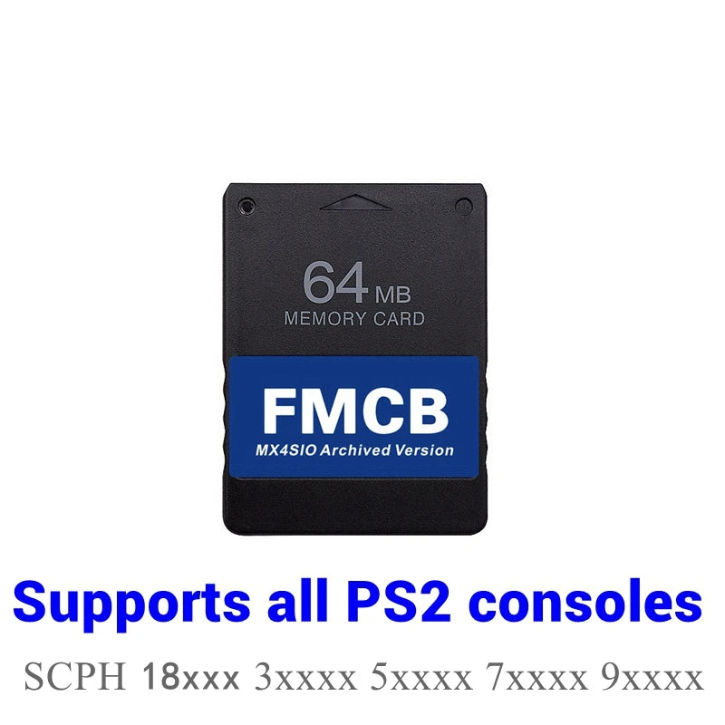 2025 Light blue PS2 MX4SIO SD Card Adapter For PS2 All Consoles + FMCB Card + 256G128G/64G TF SD Card choose combination package