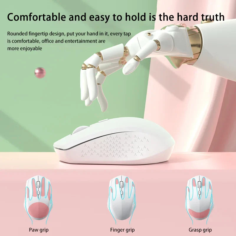 Xiaomi Wireless Mute Mouse Bluetooth 1600 Dpi 2.4Ghz Ergonomics Dual Model Type-C Rechargeable Mini Mouses For Pc Android Ios