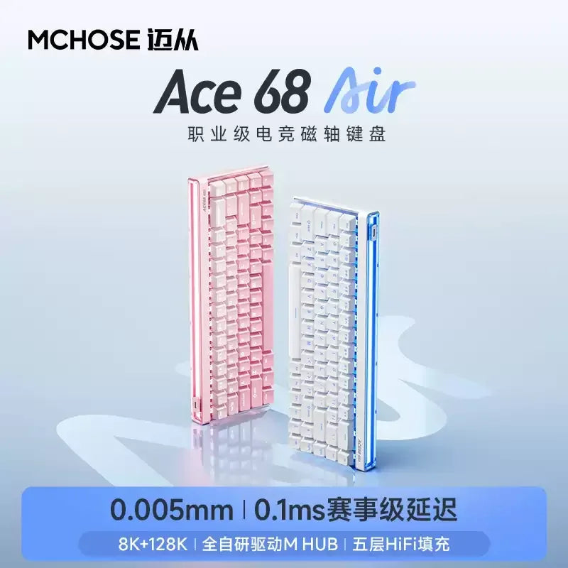 MCHOSE Ace 68 Air Magnetic Switch Keyboard Wired 8k Return Rgb Backlight 68 Keys Customized Mechanical Keyboard Pc Accessories