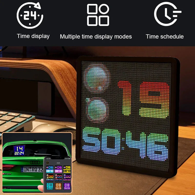 LED Pixel Display 32x32 RGB LED Matrix Panel Programmable Pixel Art Display with Bluetooth APP Control Creative Pixel Screen