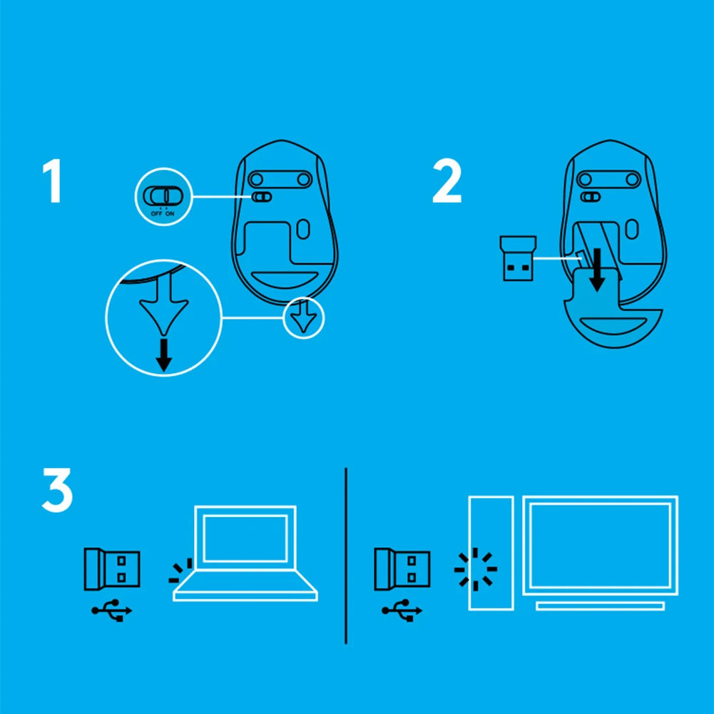 Logitech M330 2.4G Computer Wireless Mouse wi/ USB Receiver Gaming Mouse 1000 DPI Gaming Mice for PC Laptop Silent Mouse 2-10pcs