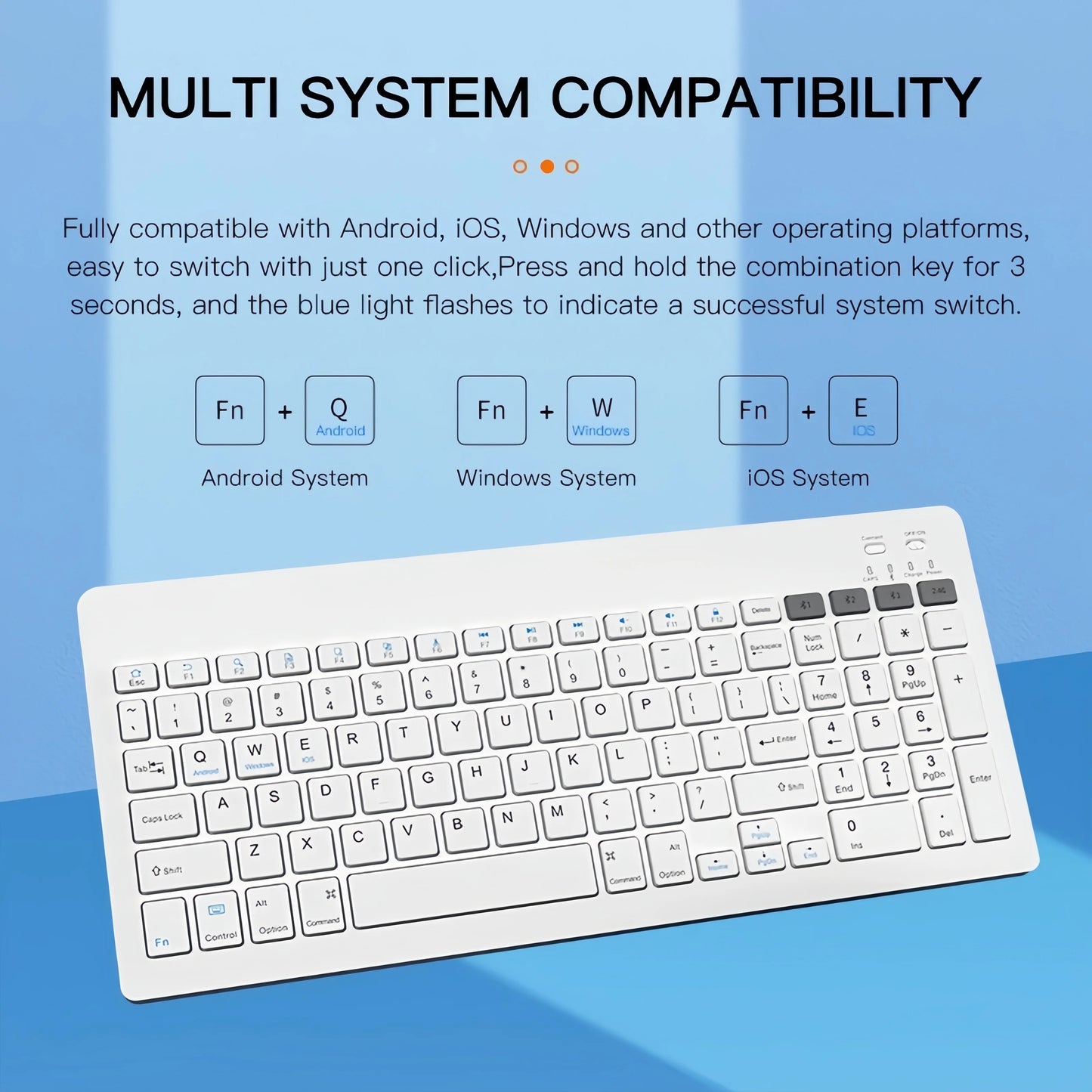 Dual-Mode Bluetooth 5.0 Keyboard 2.4G Wireless Keyboard 3-BT Rechargeable Gaming Keyboard For Laptop Tablet Android iOS Windows