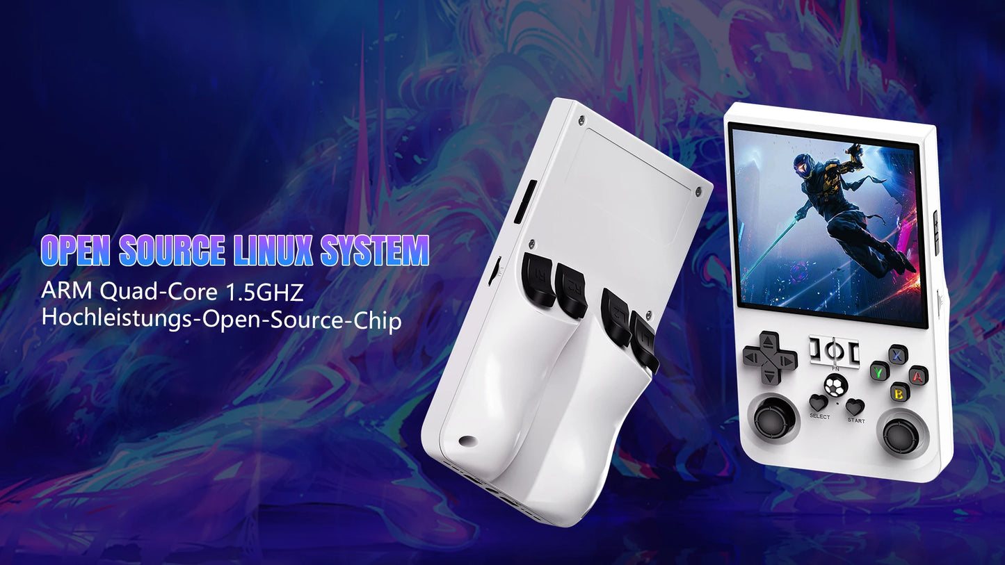 Open Source R36MAX Retro Handheld Game Console 64/128GB 4.0 Inch IPS Screen RK3326 Chip Portable Video Game Player Console Gift