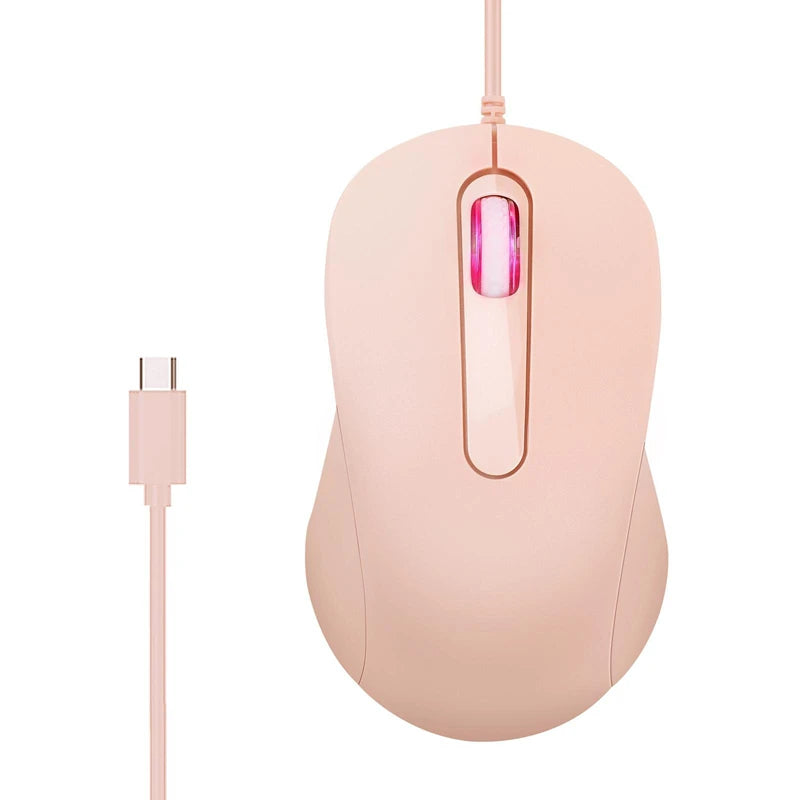 Xiaomi Type-c Wired Mouse Silent Portable Tablet Notebook Office Optical Mouse Ergonomic Design For PC Android IOS