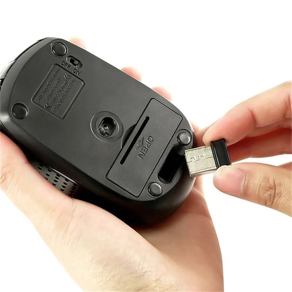 2.4G USB 1600DPI Optical Wireless Mouse 6D for Computer Laptop Gaming Mice Ergonomically-designed Wireless Mouse