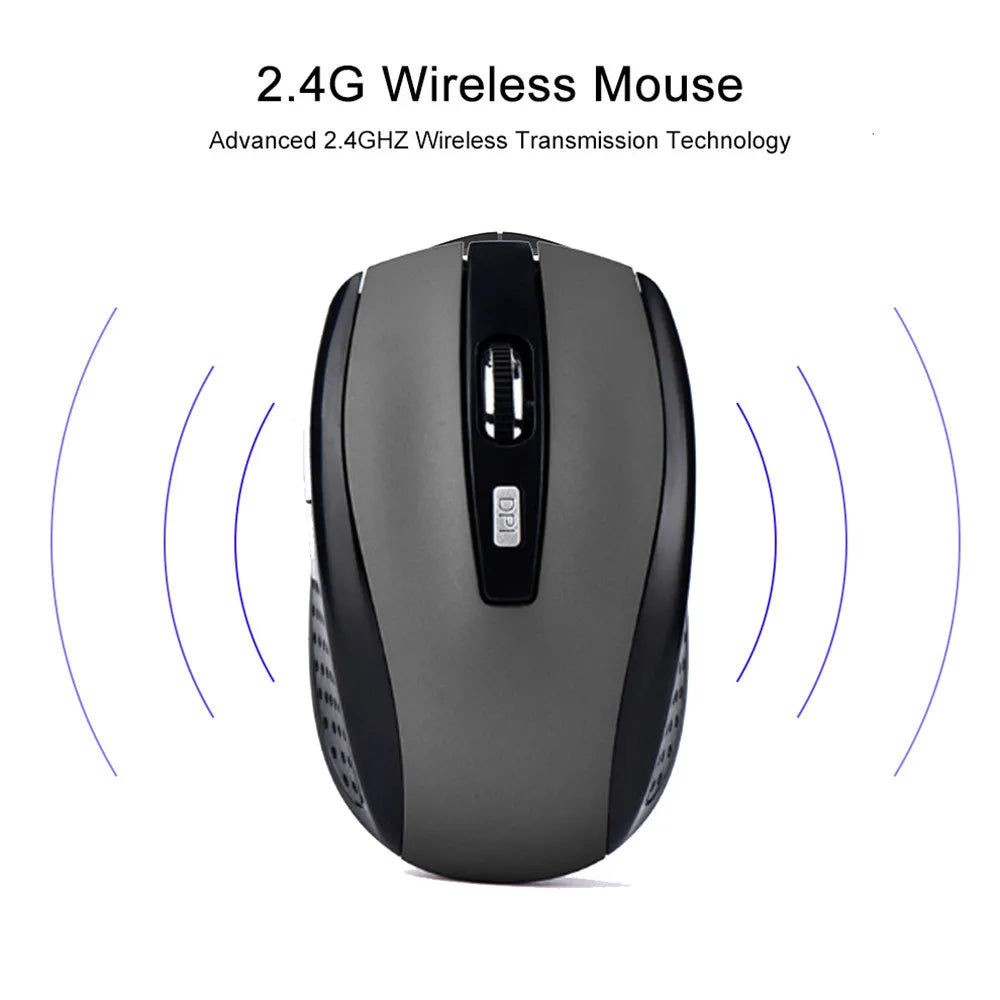 2.4G USB 1600DPI Optical Wireless Mouse 6D for Computer Laptop Gaming Mice Ergonomically-designed Wireless Mouse