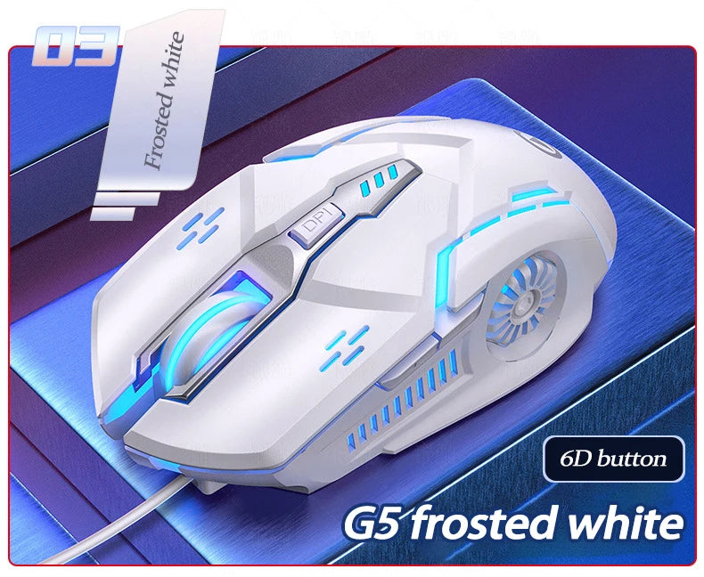 UTHAI G5 Six key 3200PDI wired illuminated gaming mouse, e-sports mechanical mute computer accessories