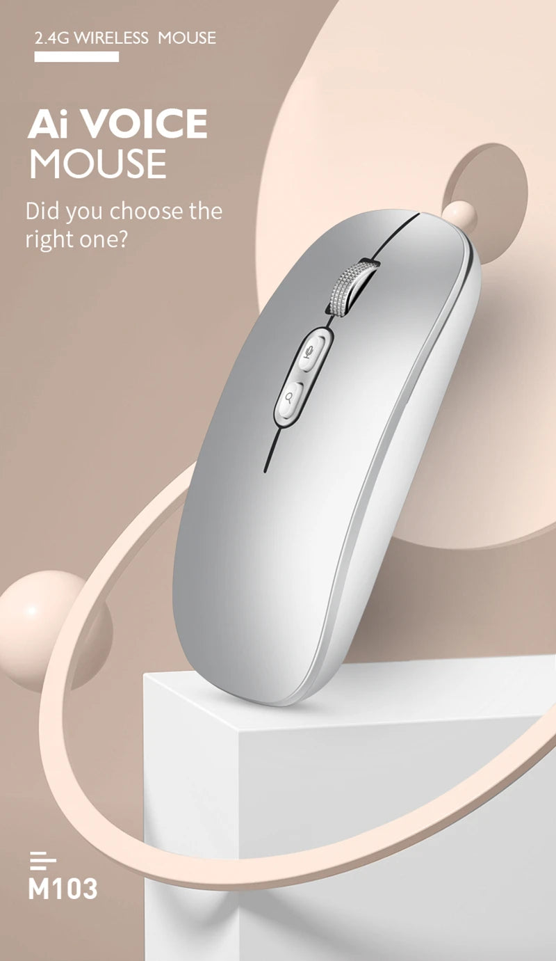Xiaomi Wireless Mouse AI Intelligent Voice Mouse 2.4G Dual-mode With Voice-activated Typing Silent Rechargeable Bluetooth Mouse