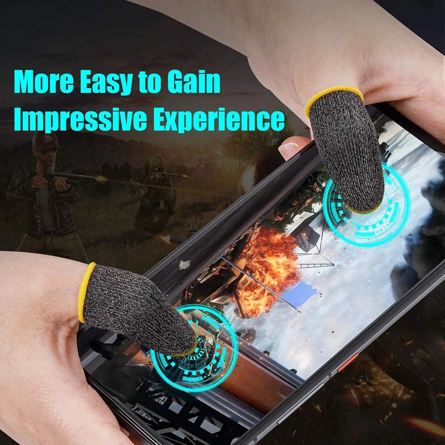 Mobile Game Controller Finger Sleeve Sets,Anti-Sweat Breathable Touchscreen Finger Sleeve for PUBG/Mobile Legends/Knives Out*10