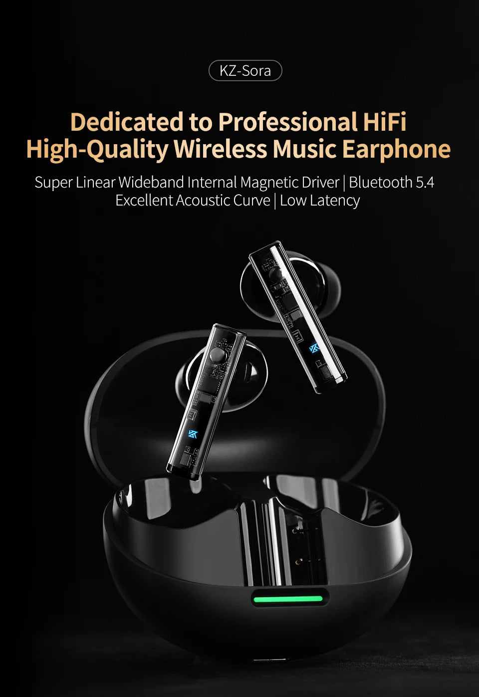 KZ Sora True Wireless Stereo TWS Bluetooth 5.4 high-quality wireless high-fidelity music in-ear headphones