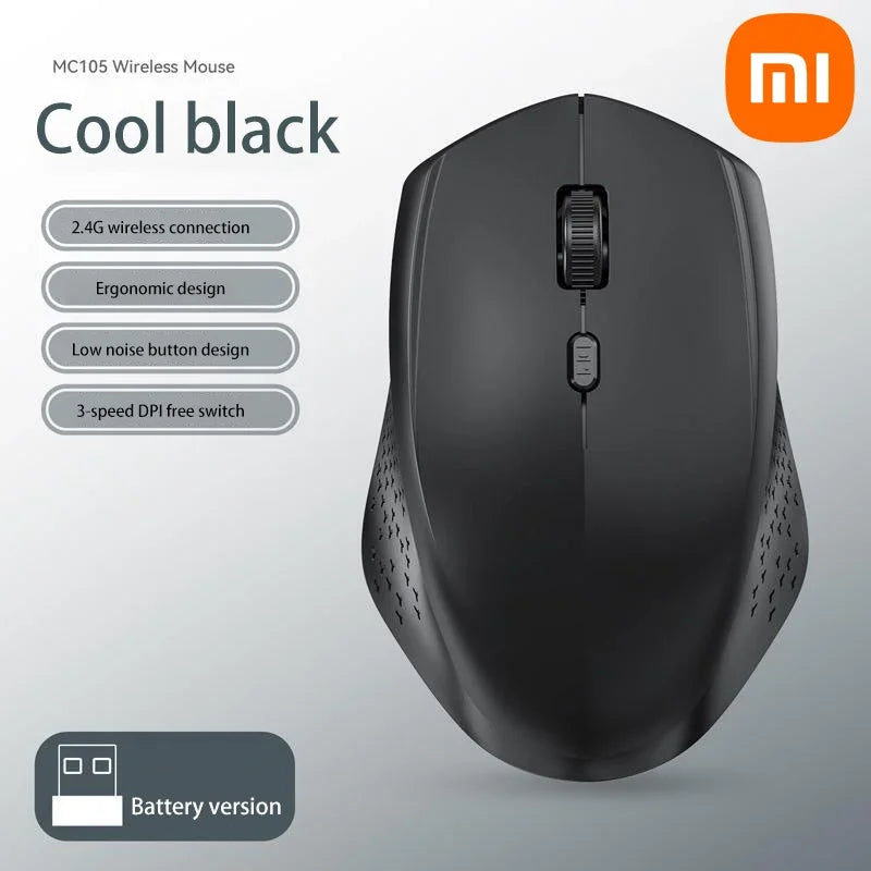 Xiaomi Wireless Mute Mouse Bluetooth 1600 Dpi 2.4Ghz Ergonomics Dual Model Type-C Rechargeable Mini Mouses For Pc Android Ios