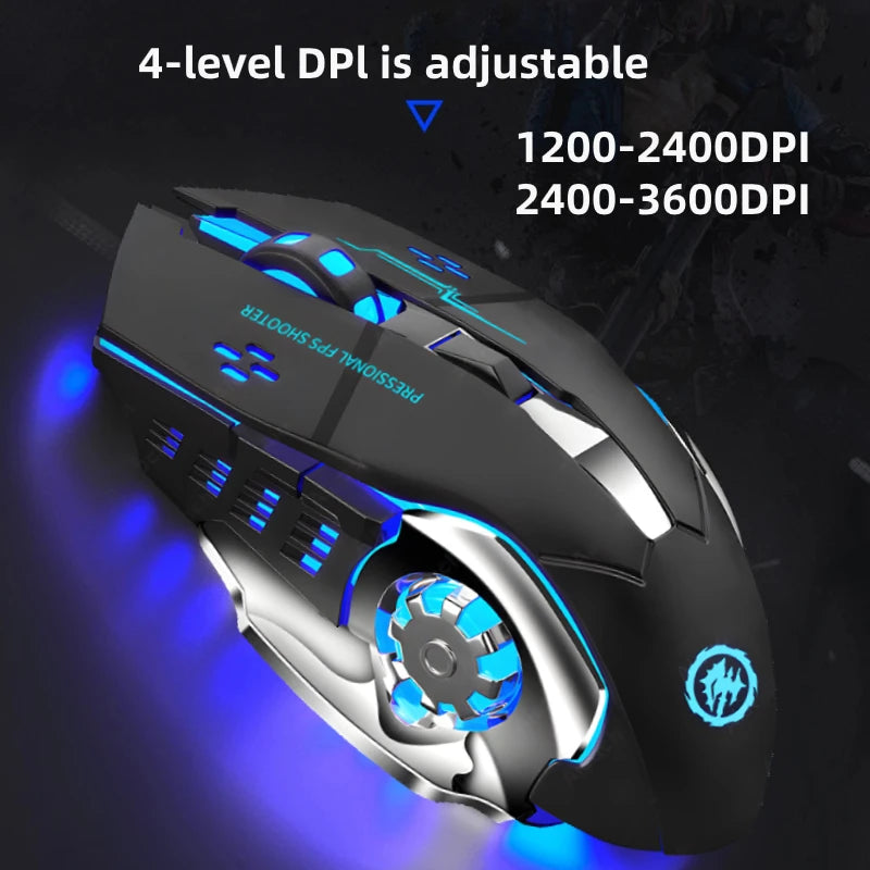 Rechargeable Wireless Mouse Gaming Computer Silent Bluetooth Mouse USB Mechanical E-Sports Backlight PC Gamer Mouse For Computer