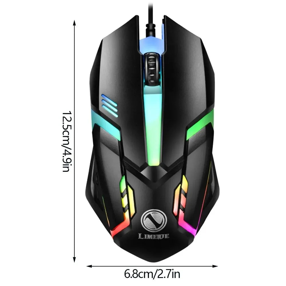 Wired Keyboard And Mouse Set USB Luminous Mechanical Keyboard Mice Set 104key Gaming Keyboard For PC Laptop Computer Game Office