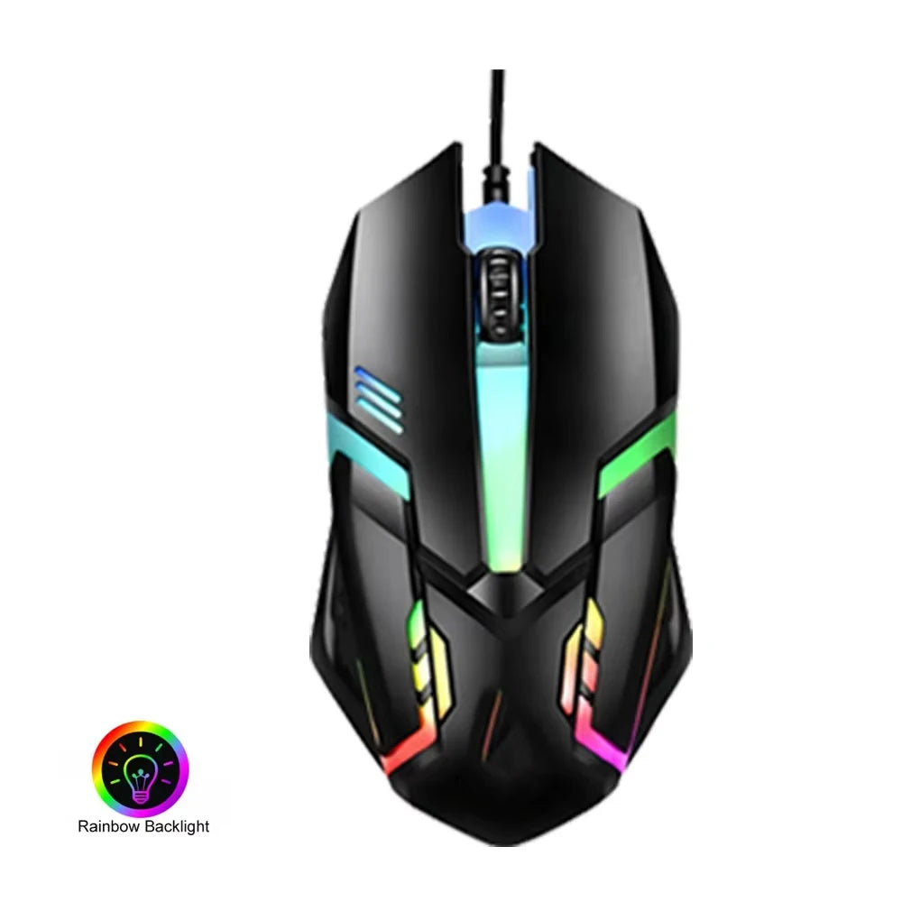 Wired Keyboard And Mouse Set USB Luminous Mechanical Keyboard Mice Set 104key Gaming Keyboard For PC Laptop Computer Game Office