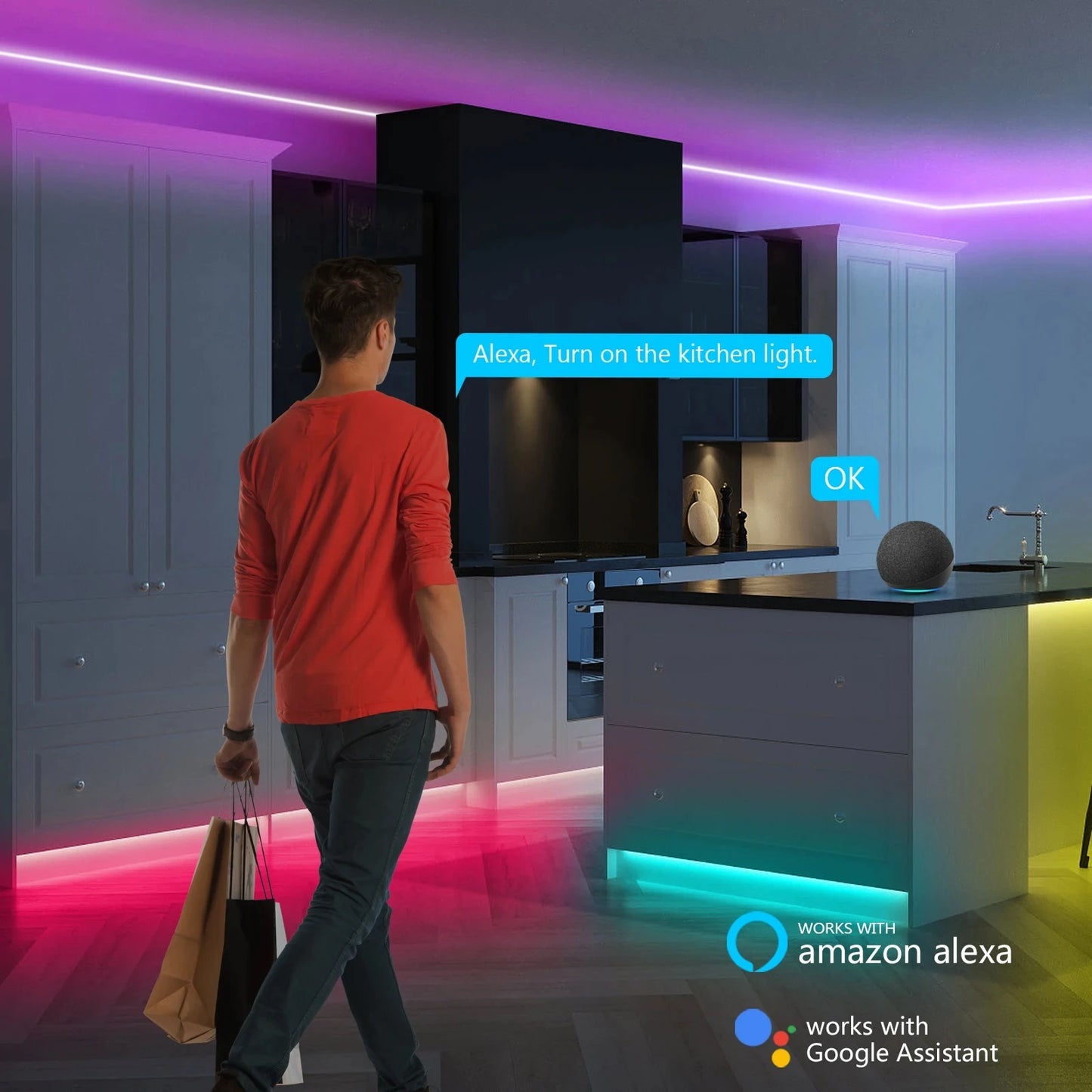 Smart RGB Neon LED Strip 1/2/3/5m Waterproof USB Neon Strip Tuya APP Remote Flexible Ribbon for DIY Neon Deocoration Lighting