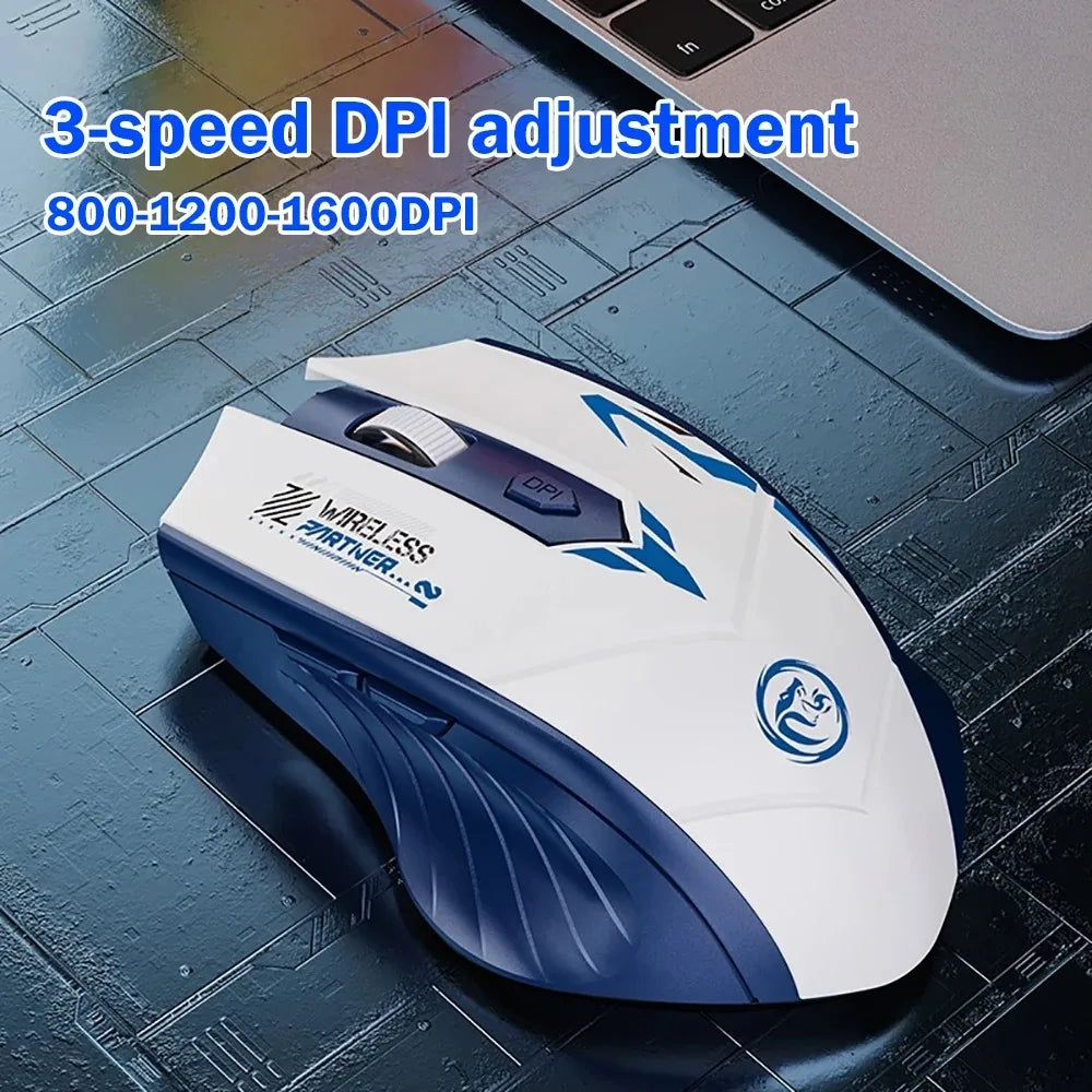 Bluetooth 5.4 Wireless Mouse 6 Buttons Gaming Mouse 2.4G Dual-Mode Mouse 1600DPI Rechargeable Office Mice for PC Laptop Macbook