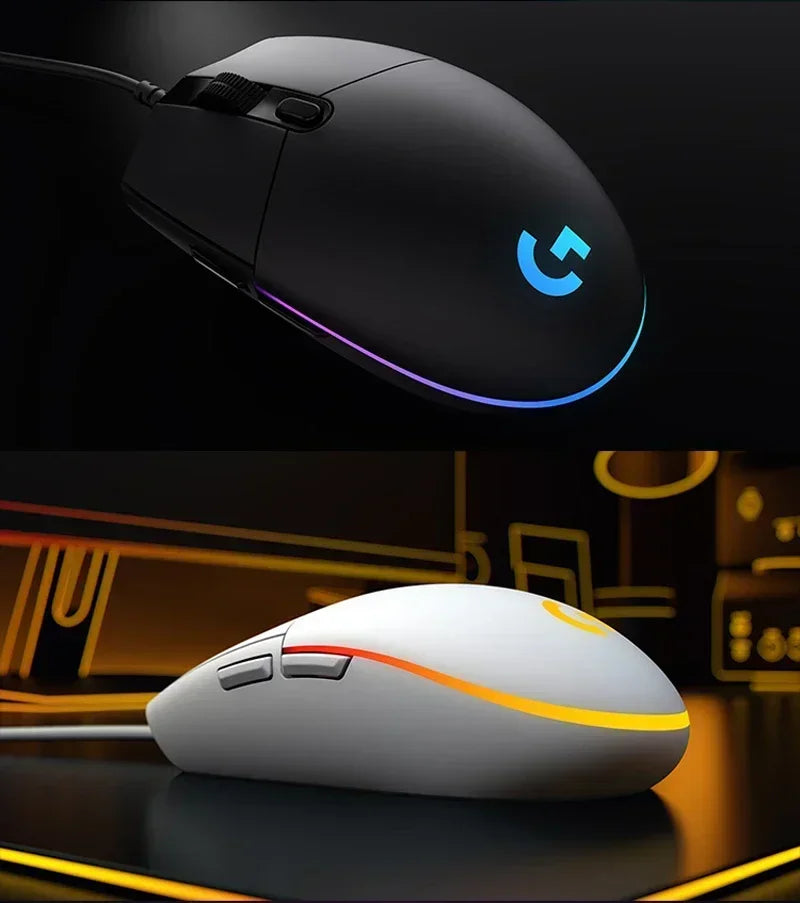 Logitech G102 Mouse Ergonomic Mouse Optical 8000DPI 16.8M Color LED Customizing 6 Buttons Wired Pc Gaming Accessories roccat
