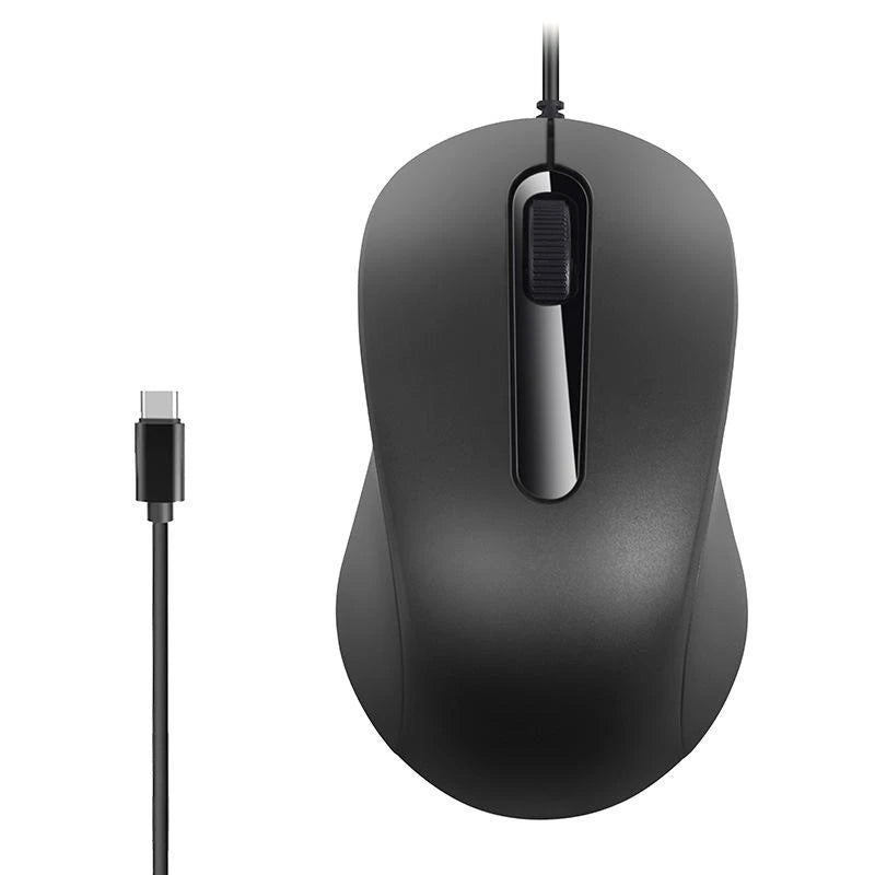 Xiaomi Type-c Wired Mouse Silent Portable Tablet Notebook Office Optical Mouse Ergonomic Design For PC Android IOS