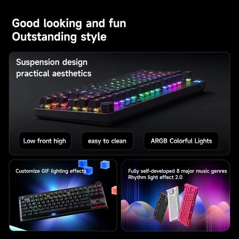 Mchose Mix87 Magnetic Swtich Keyboard Wired Gaming Keyboard 8K+256K Esport 0.08ms Low Latency E-Sports Custom Gamer Accessories